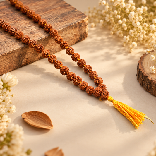 5 Mukhi Rudraksha Mala (8mm Beads)